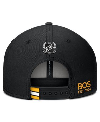 Men's Black Boston Bruins Authentic Pro Prime Snapback Hat