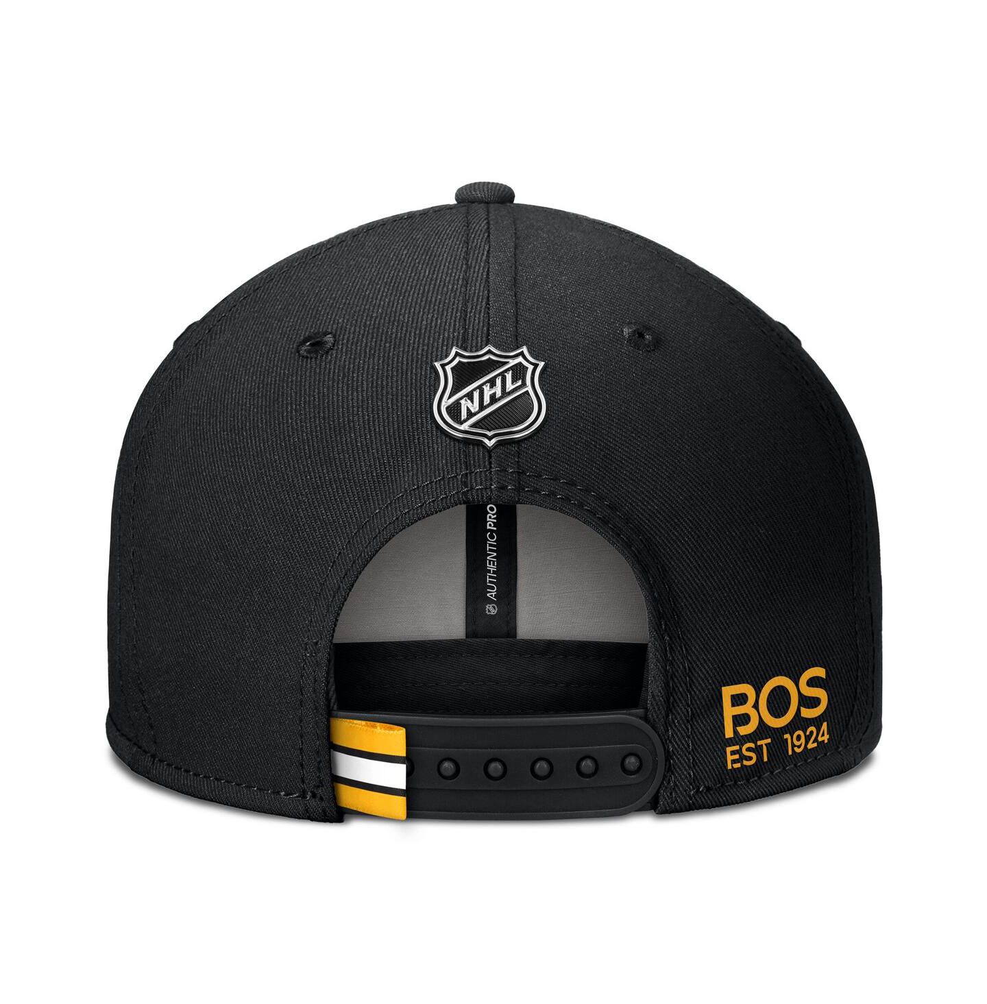 Мужская кепка Fanatics Black Boston Bruins Authentic Pro Prime Snapback Hat — фото 4