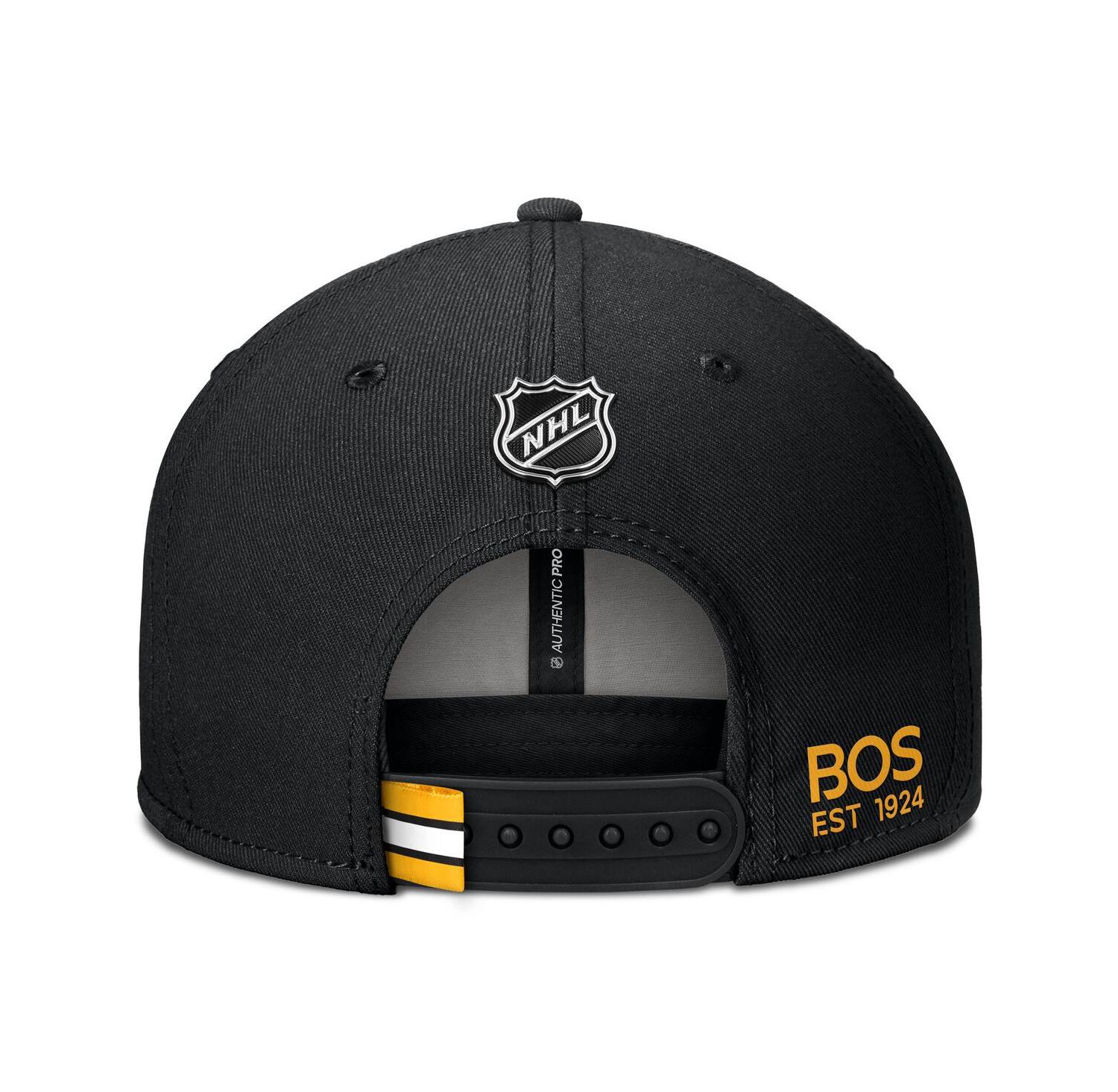 Men's Black Boston Bruins Authentic Pro Prime Snapback Hat