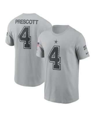 Nike - Men's Dak Prescott Gray Dallas Cowboys 2024 Salute To Service Name Number T-Shirt