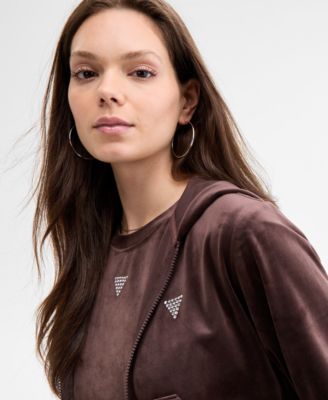 Women's Couture Cropped Velour Hoodie