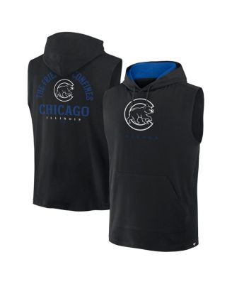 Fanatics - Men's Black Chicago Cubs Fire Speed Sleeveless Pullover Hoodie