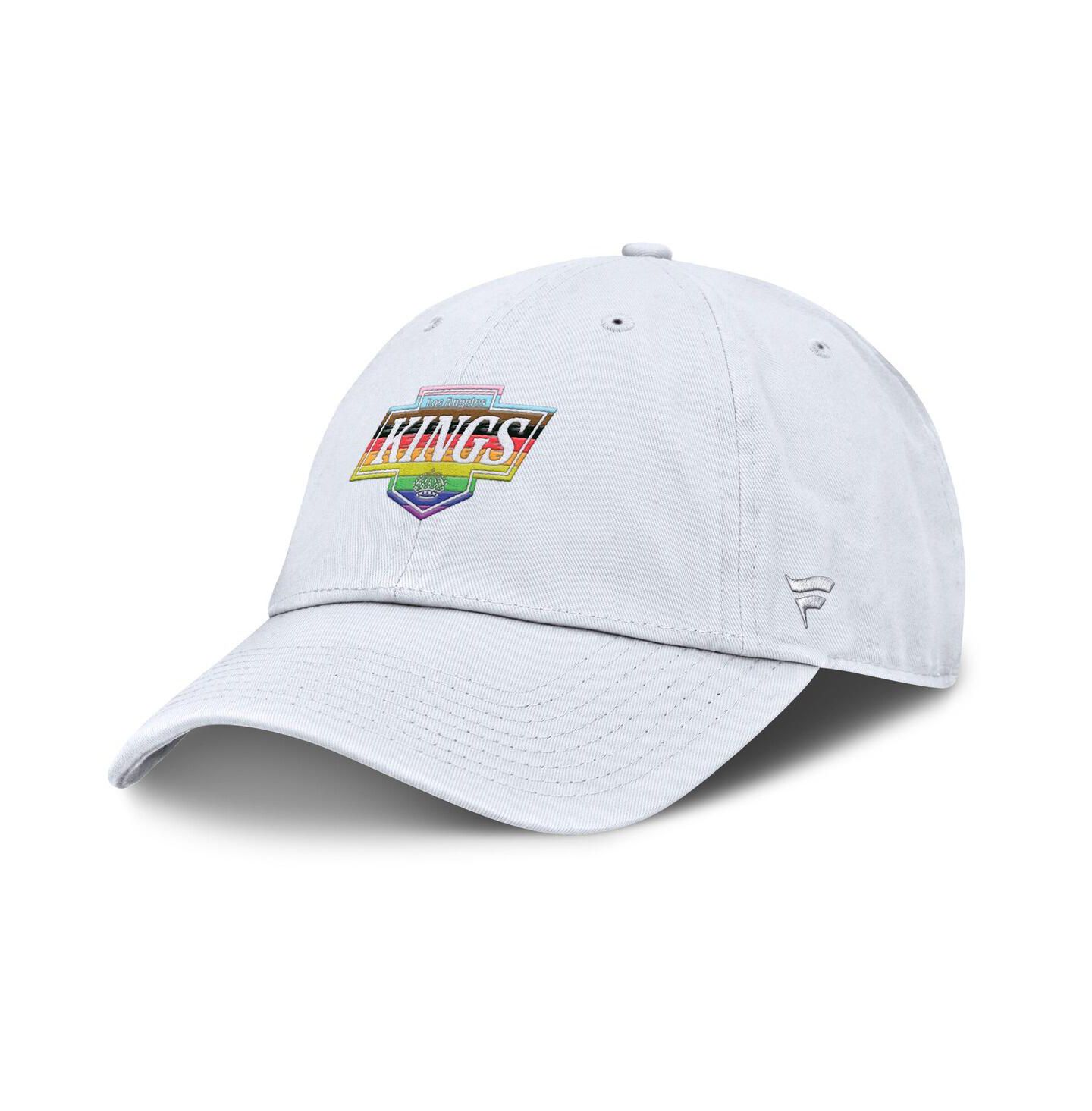Мужская кепка Fanatics White Los Angeles Kings Pride Adjustable Hat — фото 1