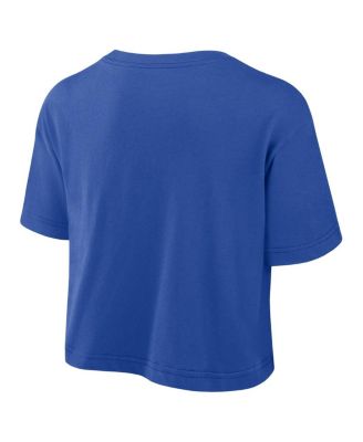 Women's Royal Duke Blue Devils Athletic Prep Arch Performance Cropped T-Shirt