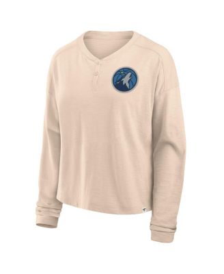 Women's&nbsp;Natural Minnesota Timberwolves Boxed Out Drop Fashion Long Sleeve T-Shirt