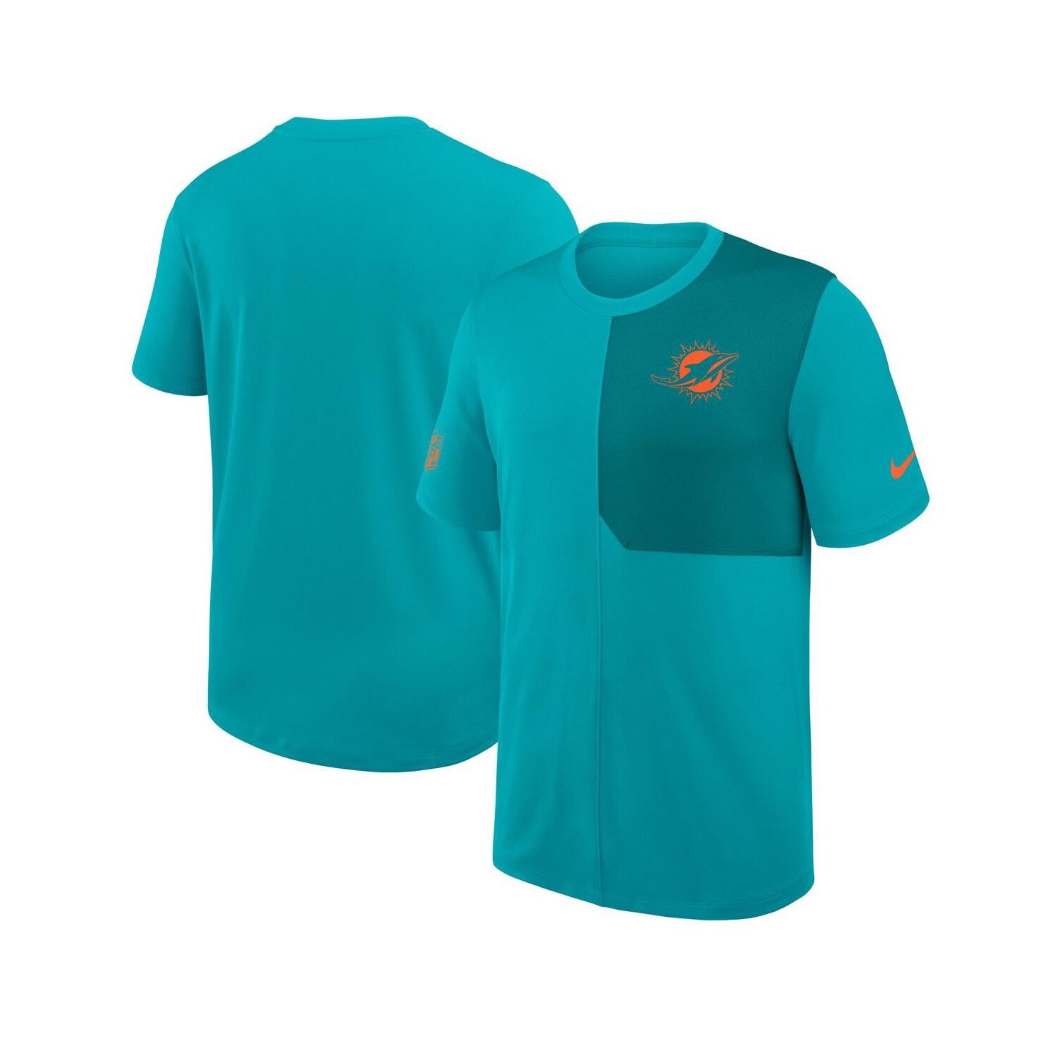 Men's Aqua Miami Dolphins Sideline UV Performance Coach Shirt