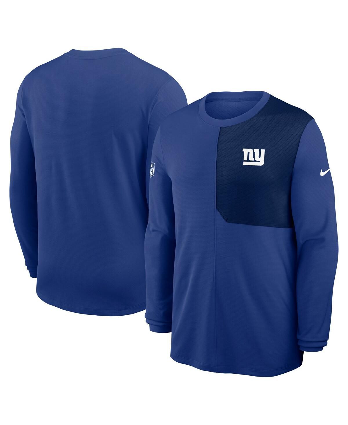 Мужская футболка с длинным рукавом Royal New York Giants Sideline Coach UV Performance