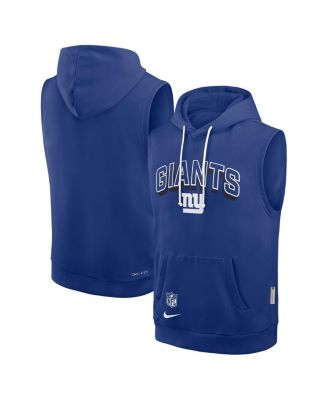 Nike - Men's Royal New York Giants Sideline Performance Sleeveless Pullover Hoodie