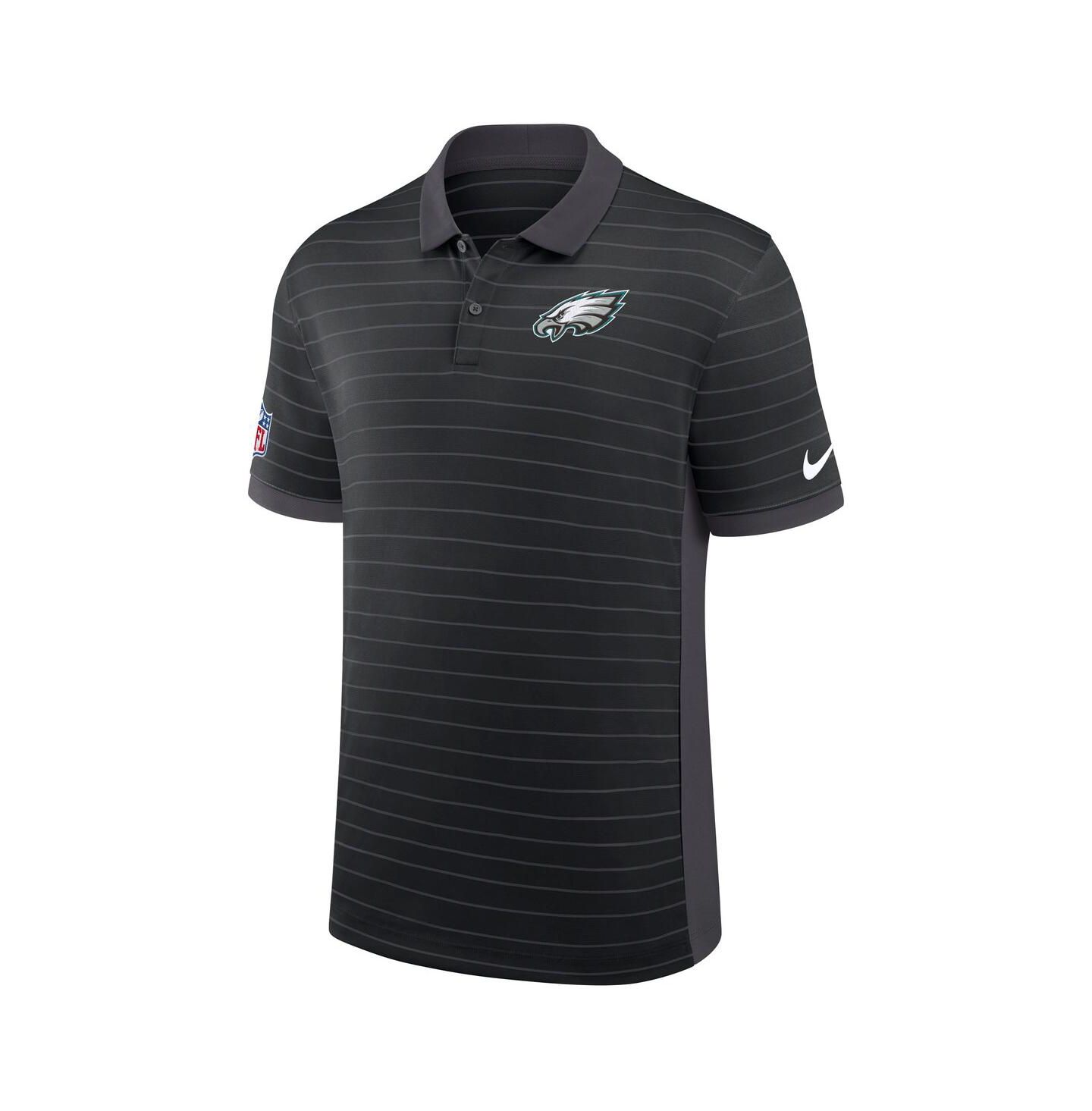 Мужское поло Nike Black Philadelphia Eagles Sideline Victory Stripe Performance Polo Shirt — фото 2