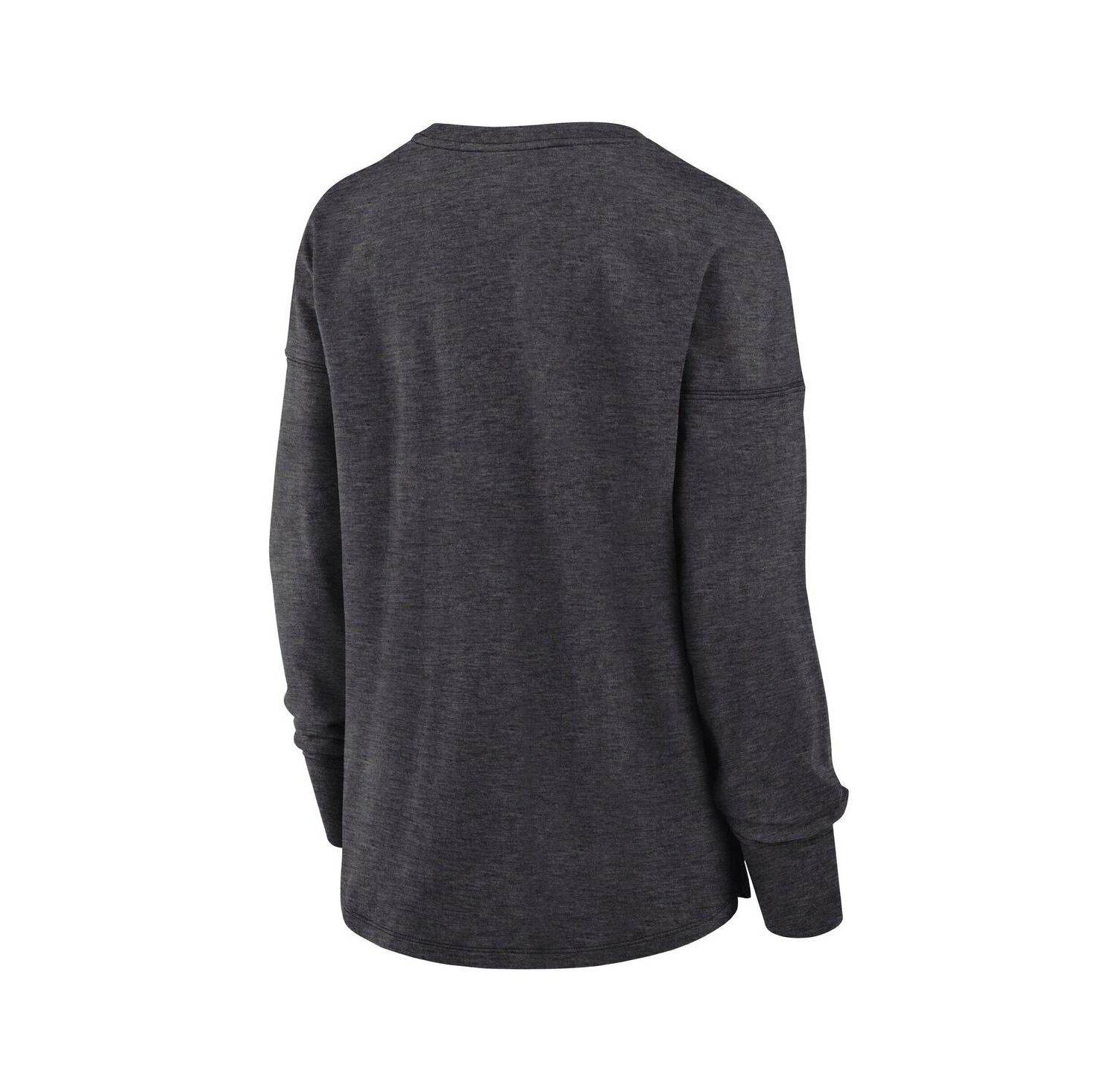 Women's Heather Charcoal Utah Mammoth Primary Logo Legacy Long Sleeve T-Shirt