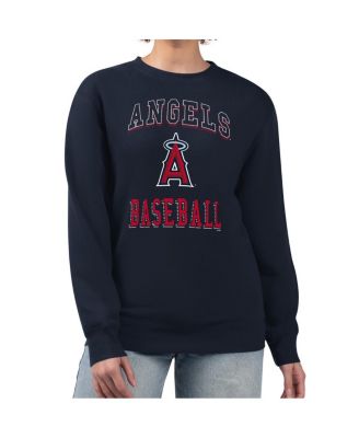 G-III 4Her by Carl Banks - Women's Navy Los Angeles Angels Team Logo Graphic Tri-Blend Fleece Pullover Sweatshirt