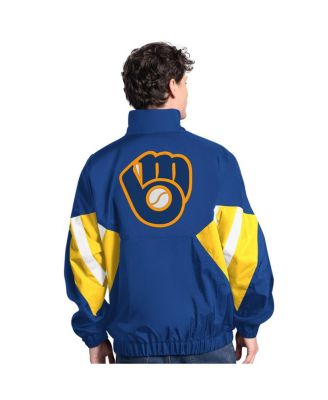 Men's Royal Milwaukee Brewers Cooperstown Chief Half-Zip Pullover Hoodie