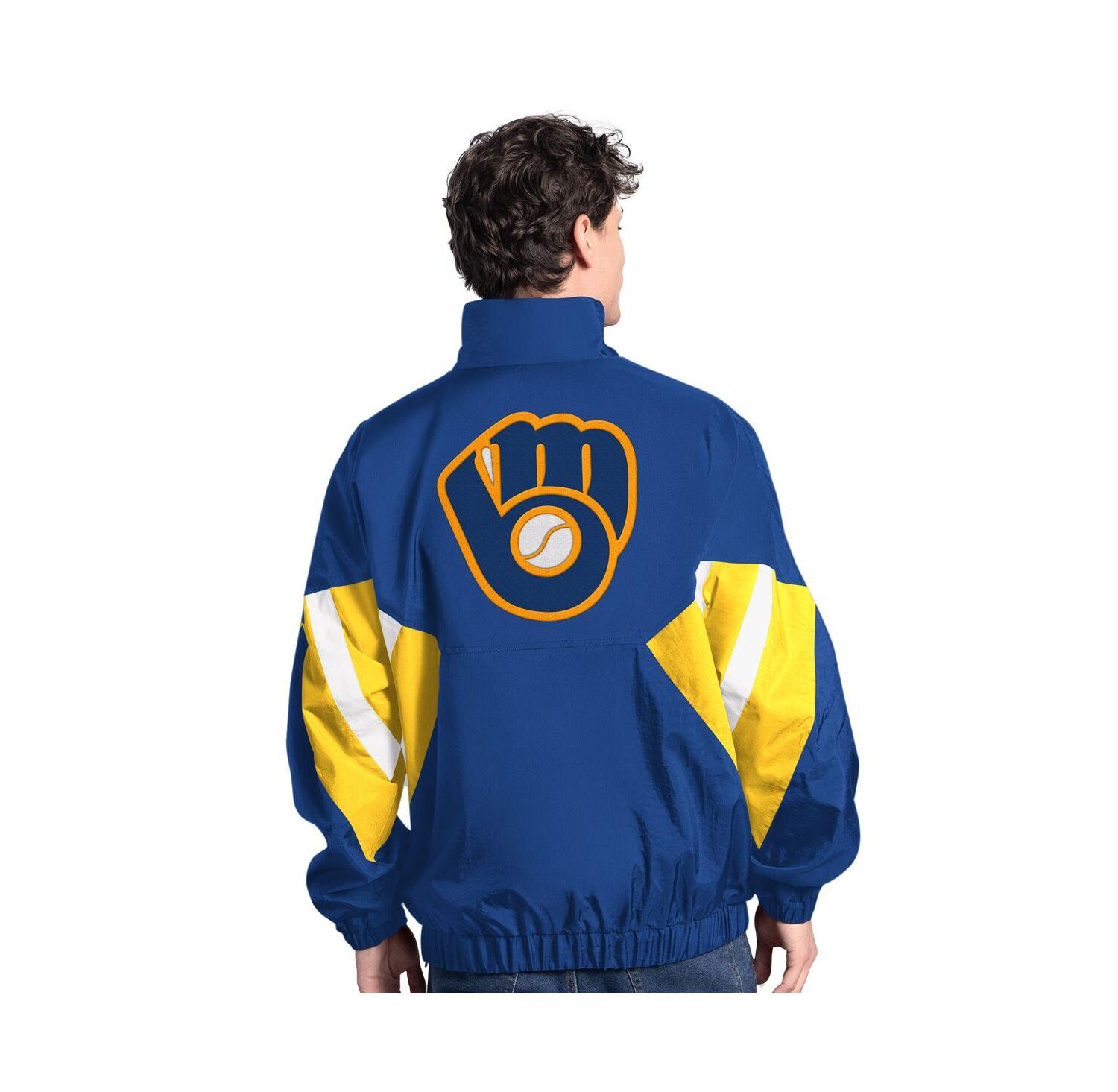 Men's Royal Milwaukee Brewers Cooperstown Chief Half-Zip Pullover Hoodie