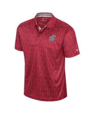 Men's Crimson Washington State Cougars Sublimated Golf Polo Shirt