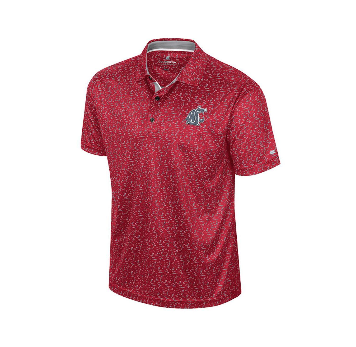 Men's Crimson Washington State Cougars Sublimated Golf Polo Shirt