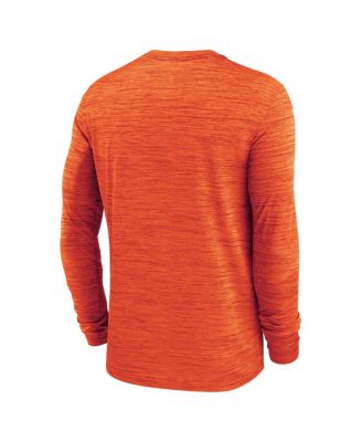 Men's Orange Clemson Tigers 2025 Sideline Velocity Performance Long Sleeve T-Shirt
