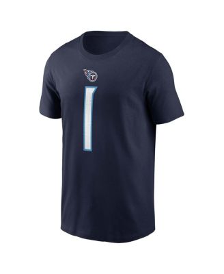 Men's Cameron Ward Navy Tennessee Titans 2025 NFL Draft First Round Pick Name Number T-Shirt