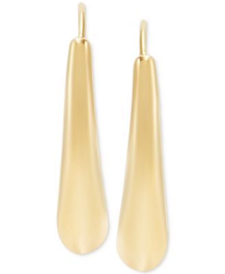 Polished Graduated Swoop Shape Bar Drop Earrings in 14K Gold