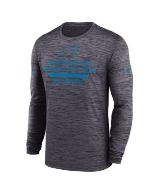 Men's Black Carolina Panthers Sideline Velocity Performance Long Sleeve T-Shirt
