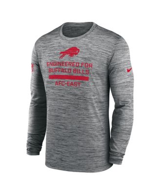 Men's Gray Buffalo Bills Sideline Velocity Performance Long Sleeve T-Shirt