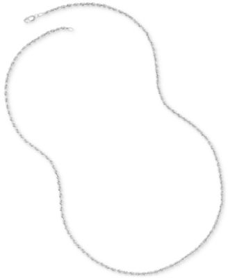 Rope Chain 20" Collar Necklace in 14k White Gold