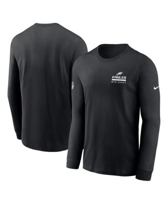 Nike - Men's Black Philadelphia Eagles Sideline Performance Long Sleeve T-Shirt