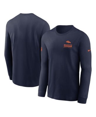 Nike - Men's Navy Denver Broncos Sideline Performance Long Sleeve T-Shirt