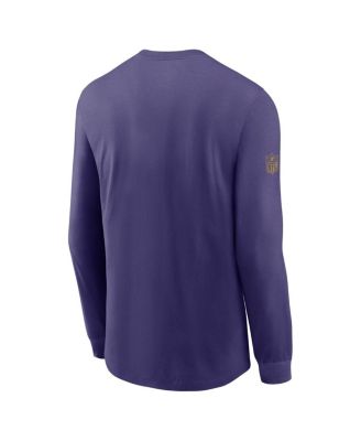 Men's Purple Baltimore Ravens Sideline Performance Long Sleeve T-Shirt