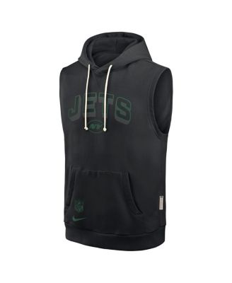 Men's Black New York Jets Sideline Performance Sleeveless Pullover Hoodie
