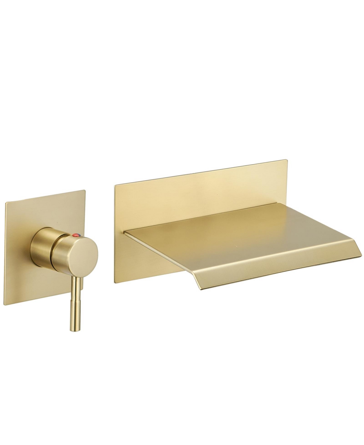Single Handle Wall Mount Spout Waterfall Bathroom Faucet in Brushed Nickel - Brushed gold