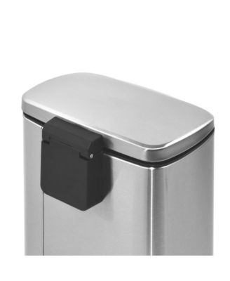 1.3 Gal./5 Liter Rectangular Stainless Steel Step-on Trash Can for Bathroom and Office