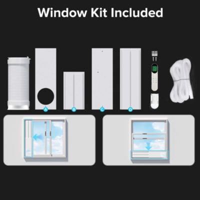 12,000 BTU Portable Air Conditioner, Quiet 44dB, Fast Cooling, WiFi Control, Dehumidifier, Fan, 24H Timer, Easy Setup for Home/Office