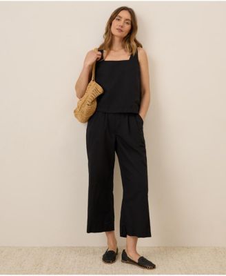 Women's Organic Cotton Canopy Linen Blend Pleated Trouser