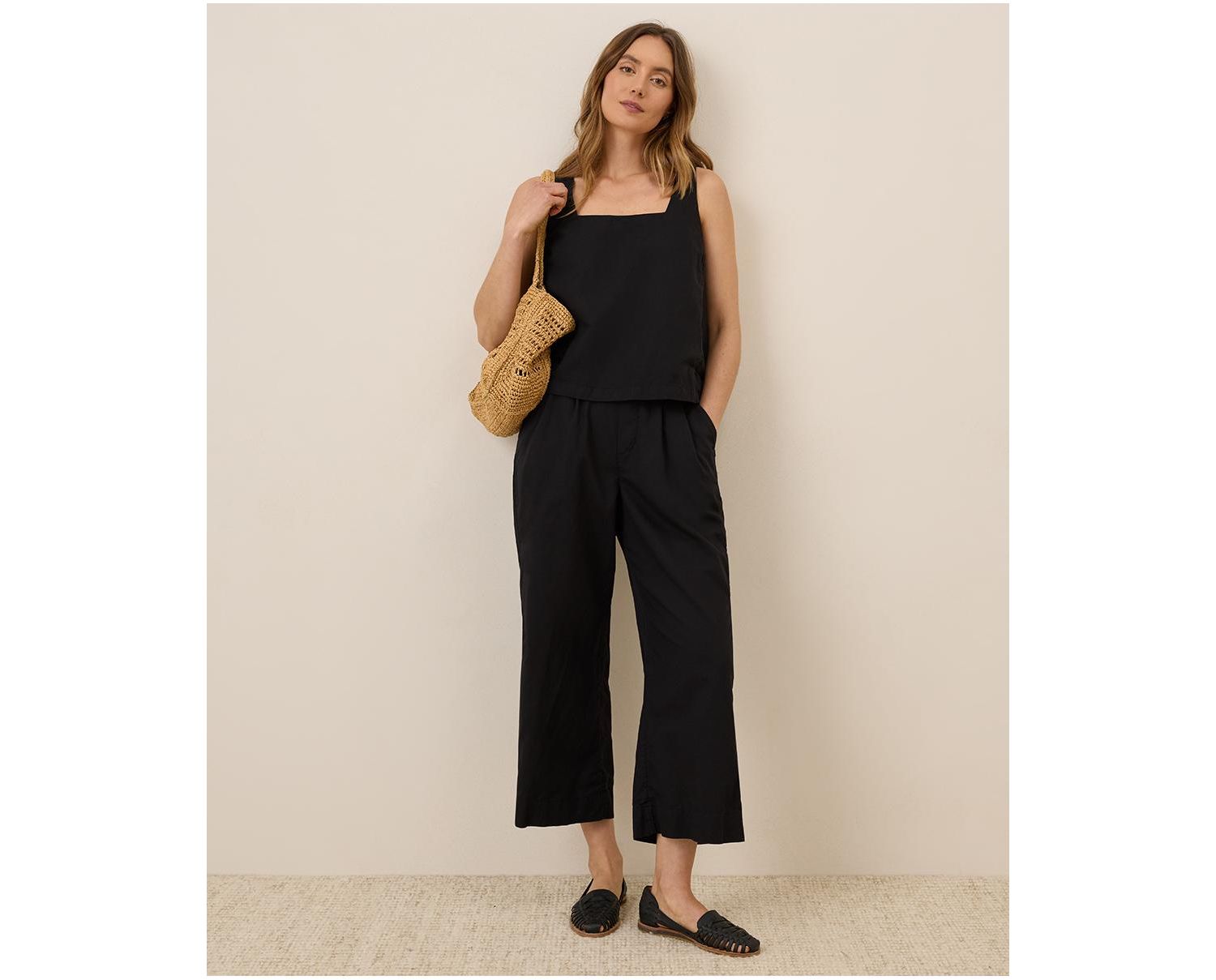 Women's Organic Cotton Canopy Linen Blend Pleated Trouser