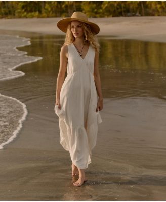 Women's Organic Cotton Coastal Double Gauze Beach To Brunch Dress
