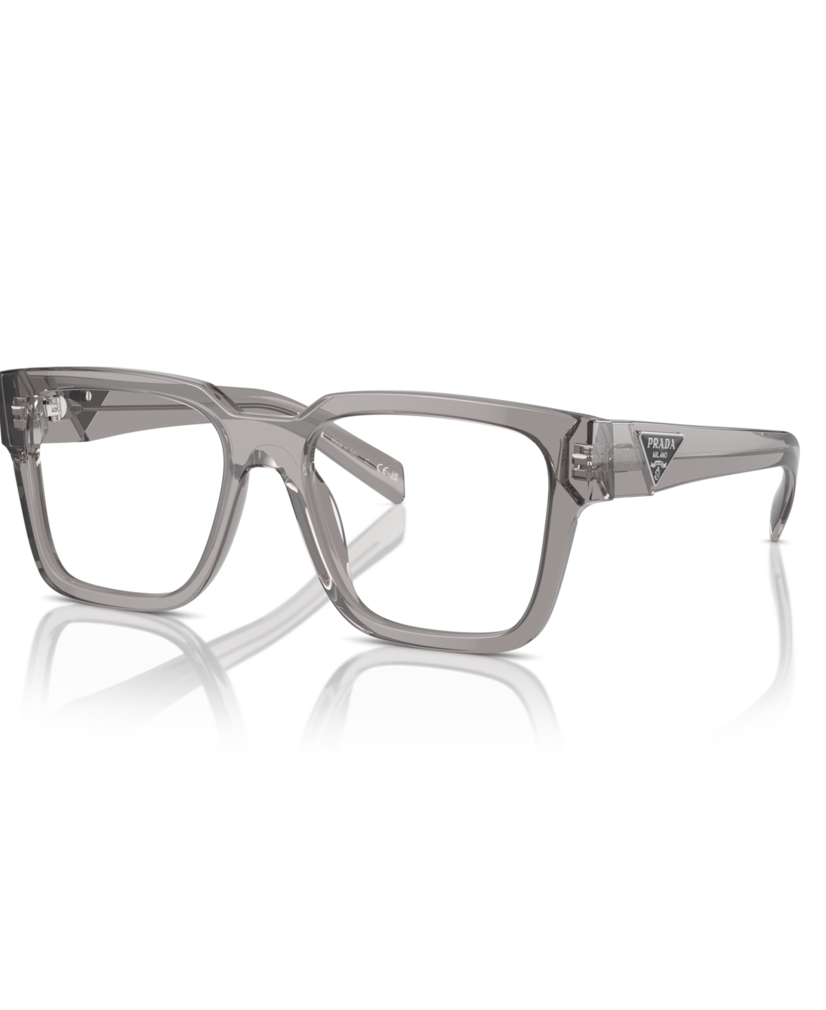 Men's Square Eyeglasses, Pr 08ZV - Transparent Asphalt