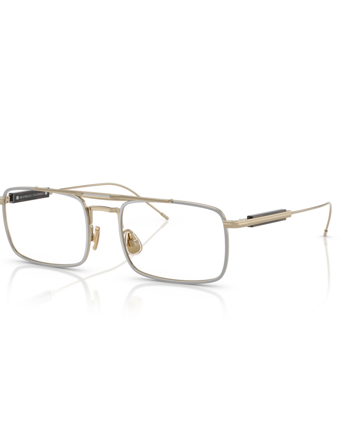 Unisex Rectangle Eyeglasses, BC1006T - Gold, Silver