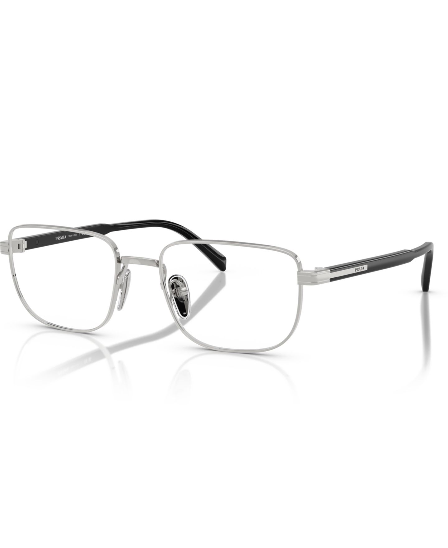 Мужские очки Prada Man Rectangle Metal PR B51V Eyeglasses, цвет: Серебряный — фото 1