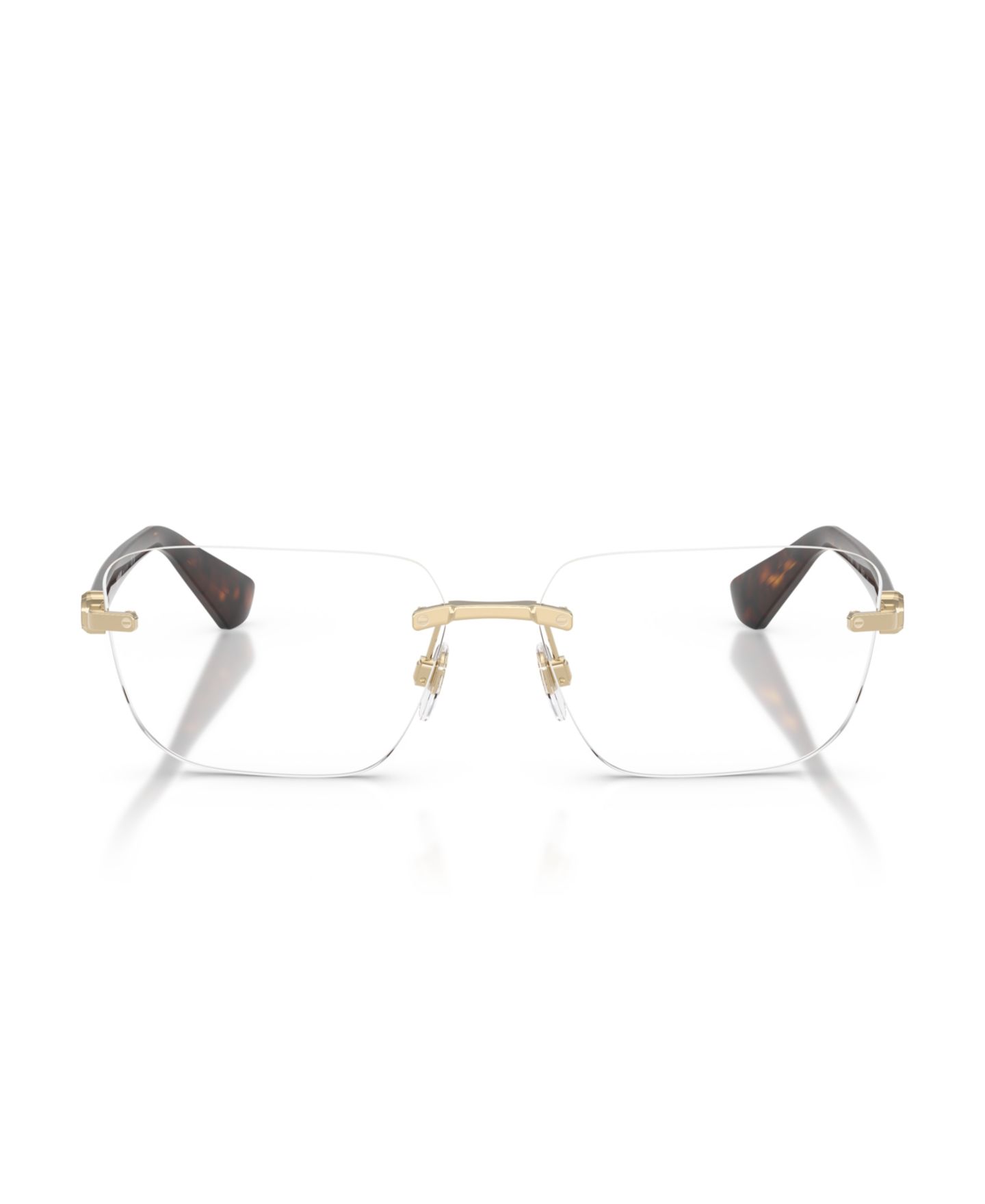 Мужские очки Burberry Man Rectangle Metal BE1392 Eyeglasses, цвет: Светлый золотой — фото 2