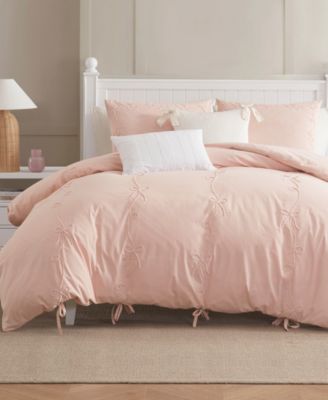 Sasha Bows Embroidered 3-Pc. Comforter Set, Full/Queen
