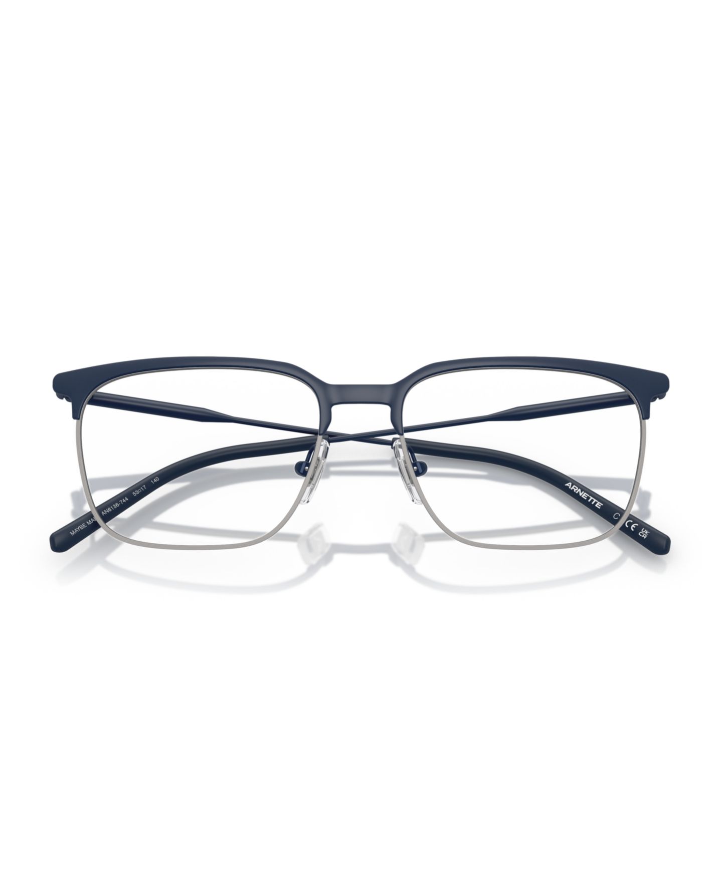 Мужские очки Arnette Man Rectangle Metal AN6136 Maybe Mae Eyeglasses, цвет: Матовый тёмный синий — фото 5