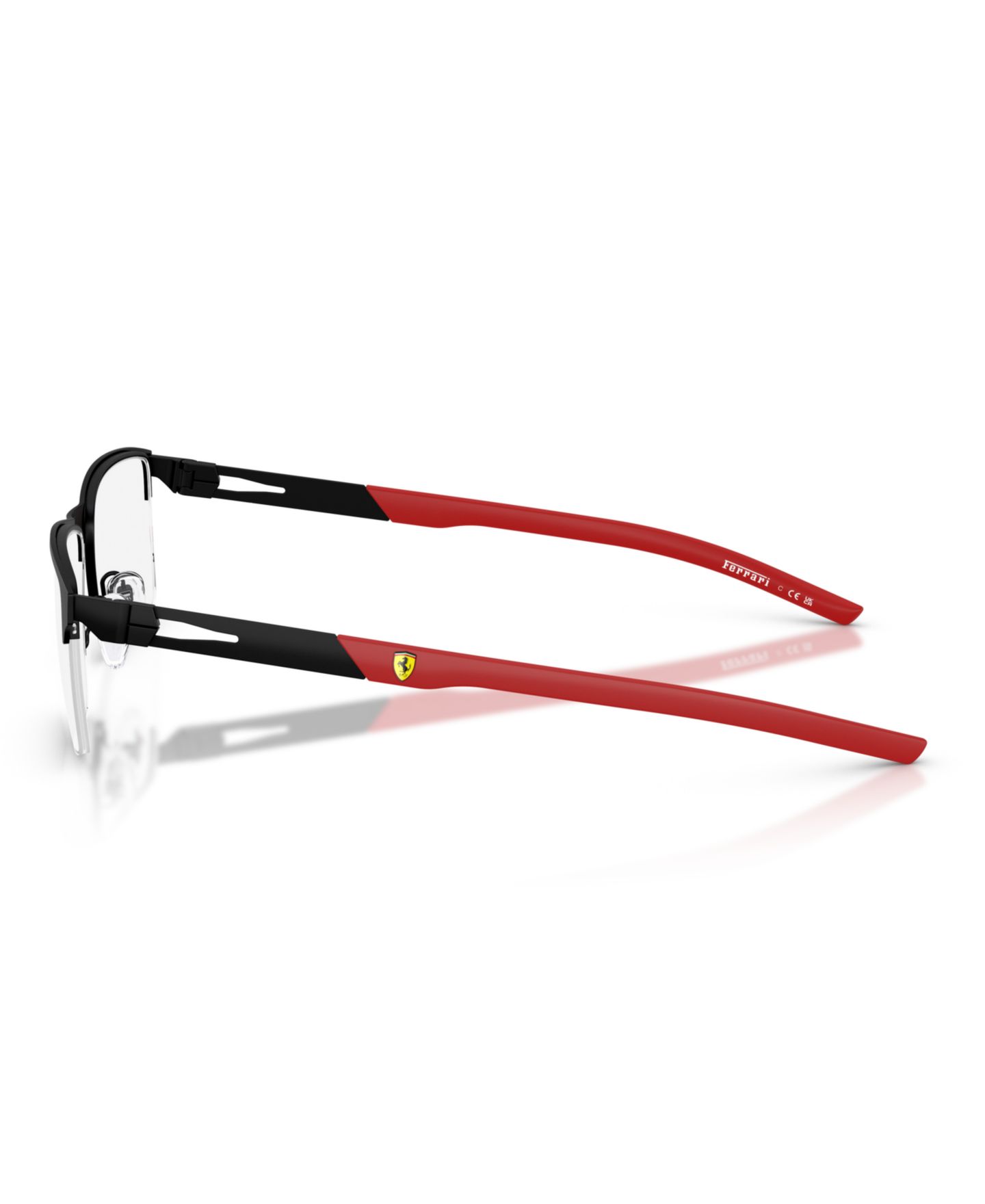 Мужские очки Scuderia Ferrari Man Rectangle Metal FZ7009 Eyeglasses, цвет: Матовый чёрный — фото 5