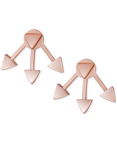 French Connection Rose Gold-Tone Triangle Jacket Stud Earrings