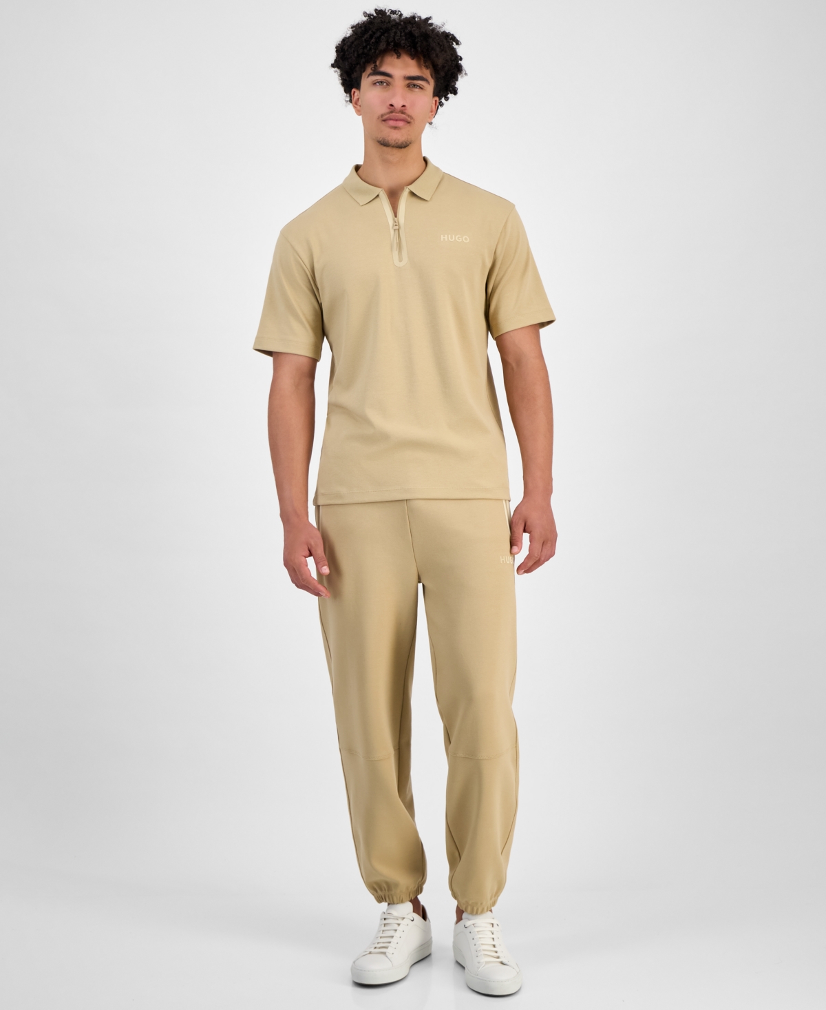 Hugo by Hugo Boss Men's Dubrosi Relaxed Fit Drawstring Joggers - Medium Beige