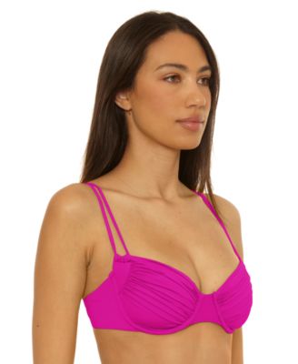 Women's Color Code Ruched Underwire Bikini Top