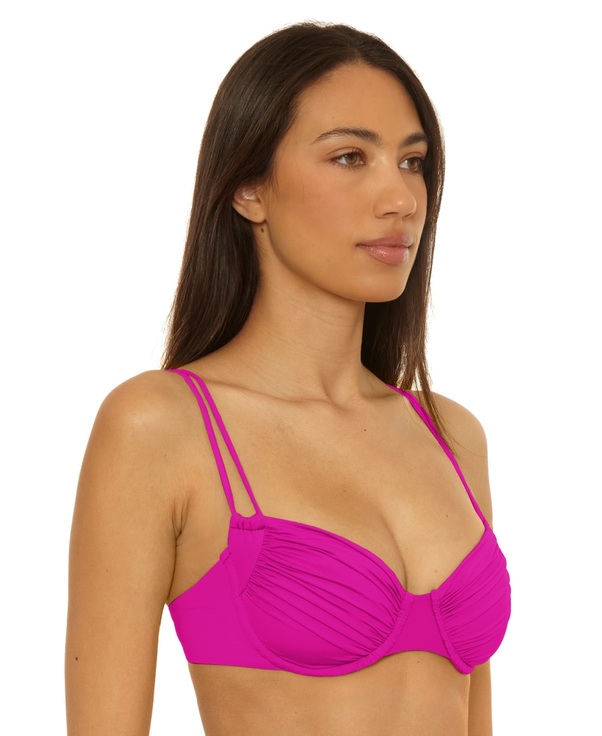Becca Women's Color Code Ruched Underwire Bikini Top In Purple