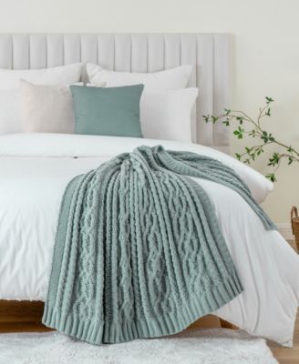 Lifestyle Cable Knit Chenille Throw, 51" x 67"