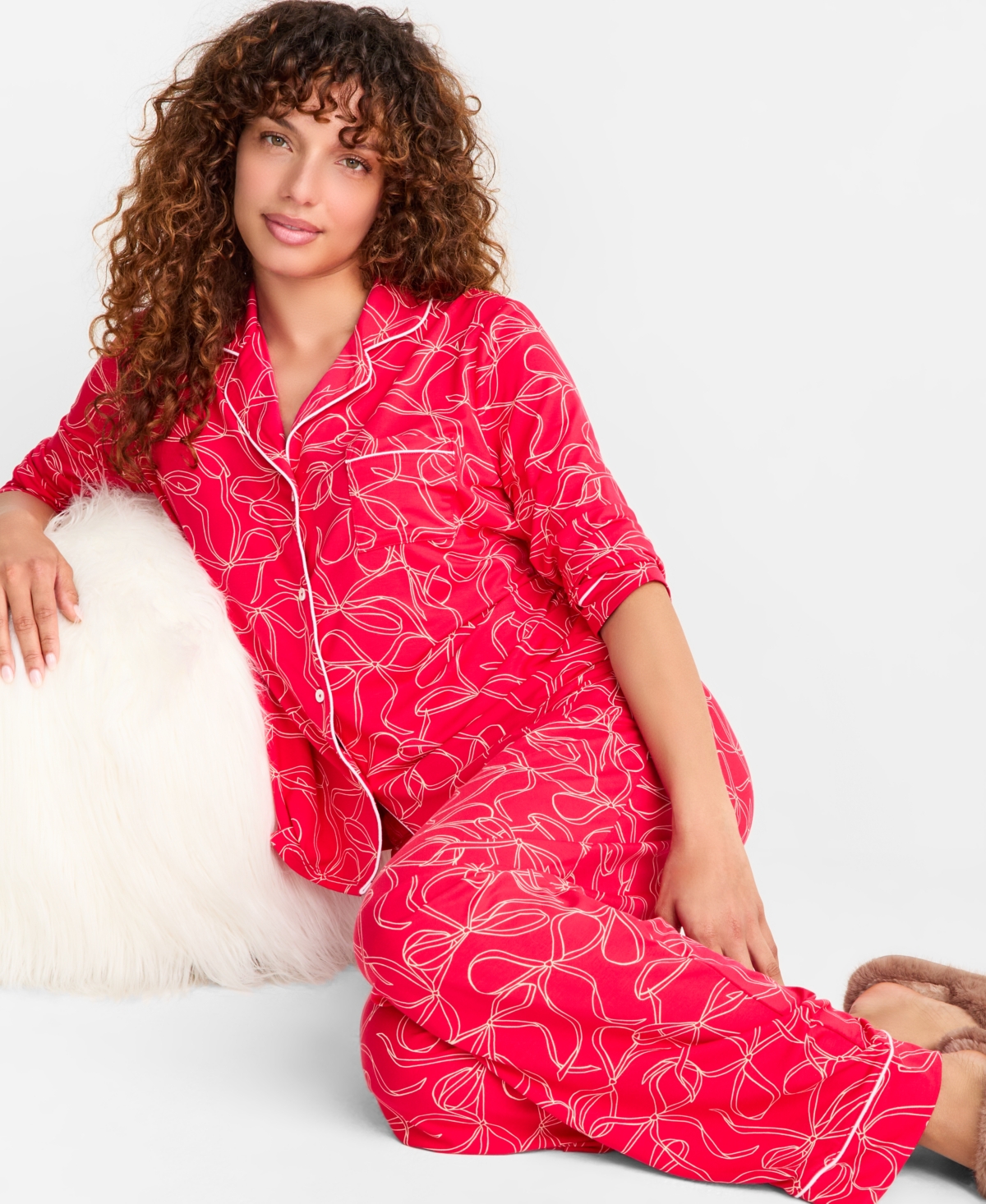 State of Day Women's Packaged Notched-Collar Pajama Set Xs-3X