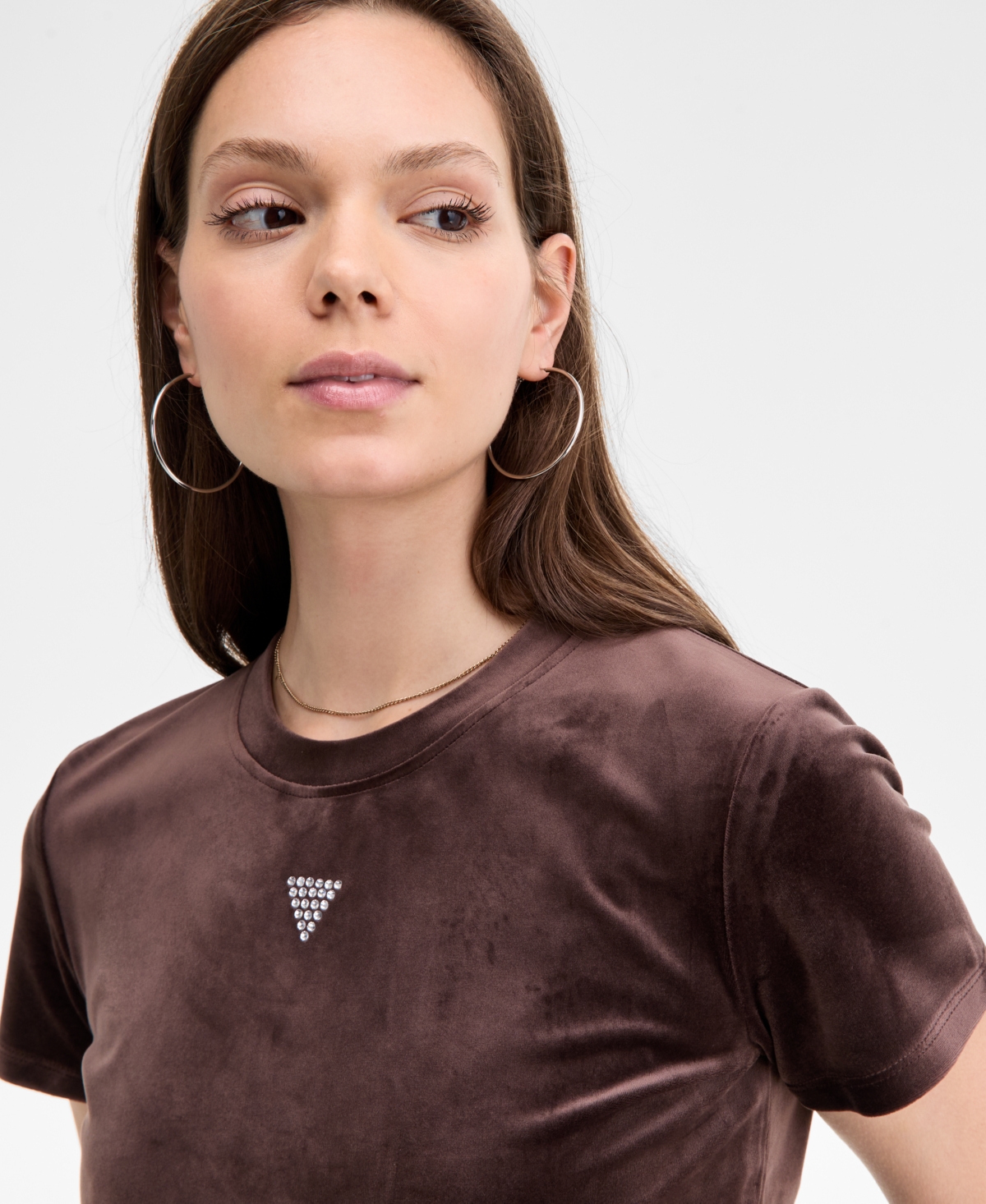 Guess Women's Couture Short-Sleeve Velour T-Shirt