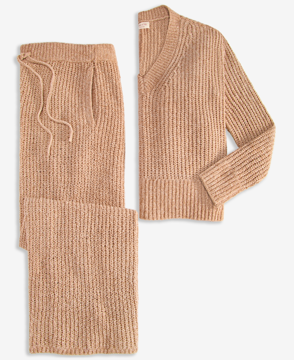 State Of Day Women's Chenille Sweater & Pant Set, Xs-3x, Macy's Exclusive In Brown